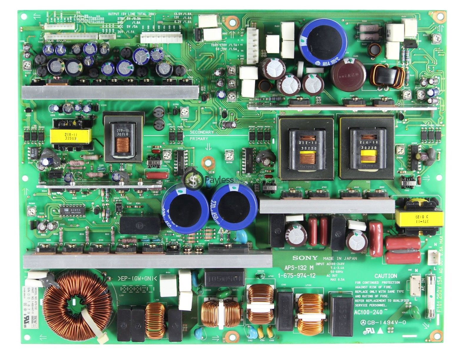 Sony 1-468-447-11 Power Supply Board APS-132 M PFM-510 PFM-42B1